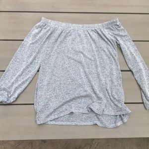 Gray off the shoulder top